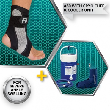 Aircast A60 Ankle Brace with Cryo/Cuff and Cooler Unit Saver Pack